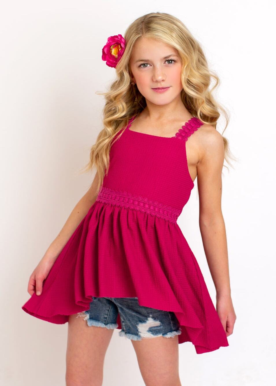 Joyfolie Mia Joy Elmina Top in Hibiscus Girl’s Size 12